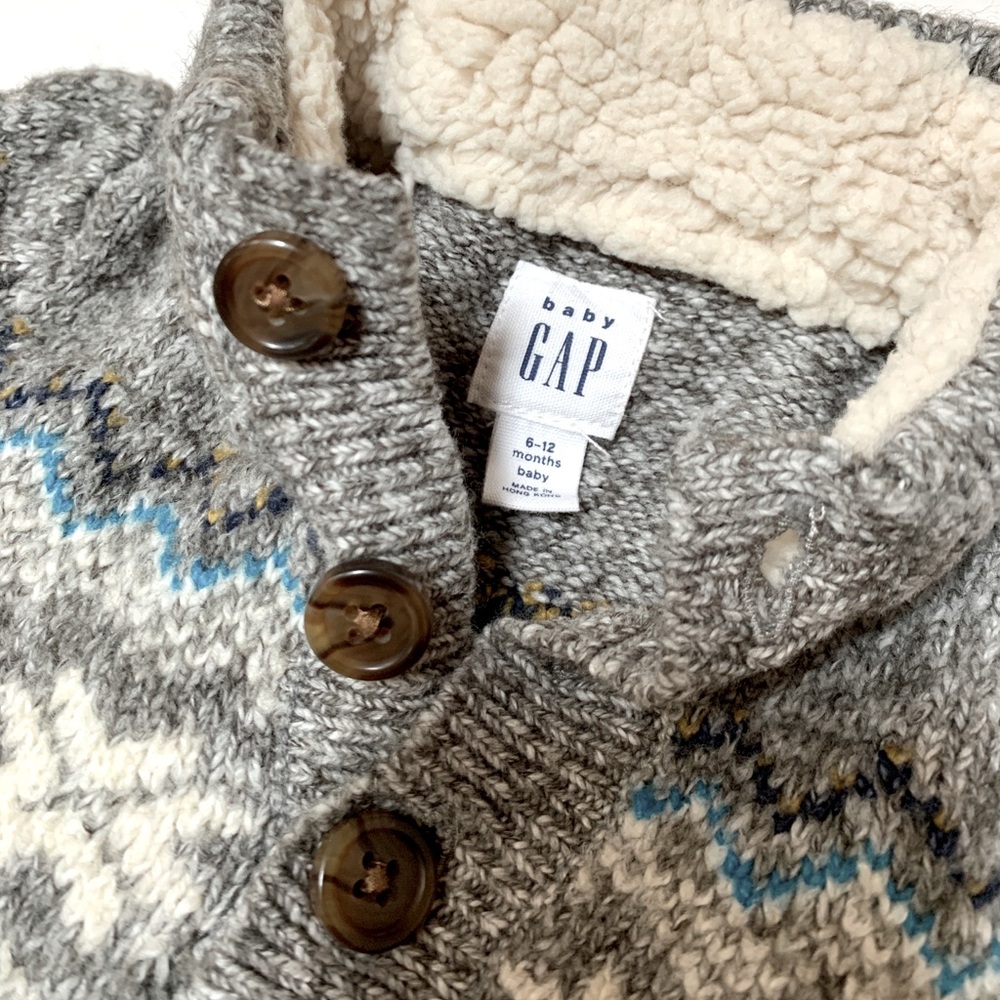 Baby Gap fair isle sweater bunting outfit 6-12mo
